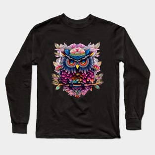 Multicolored drawn owl. Long Sleeve T-Shirt